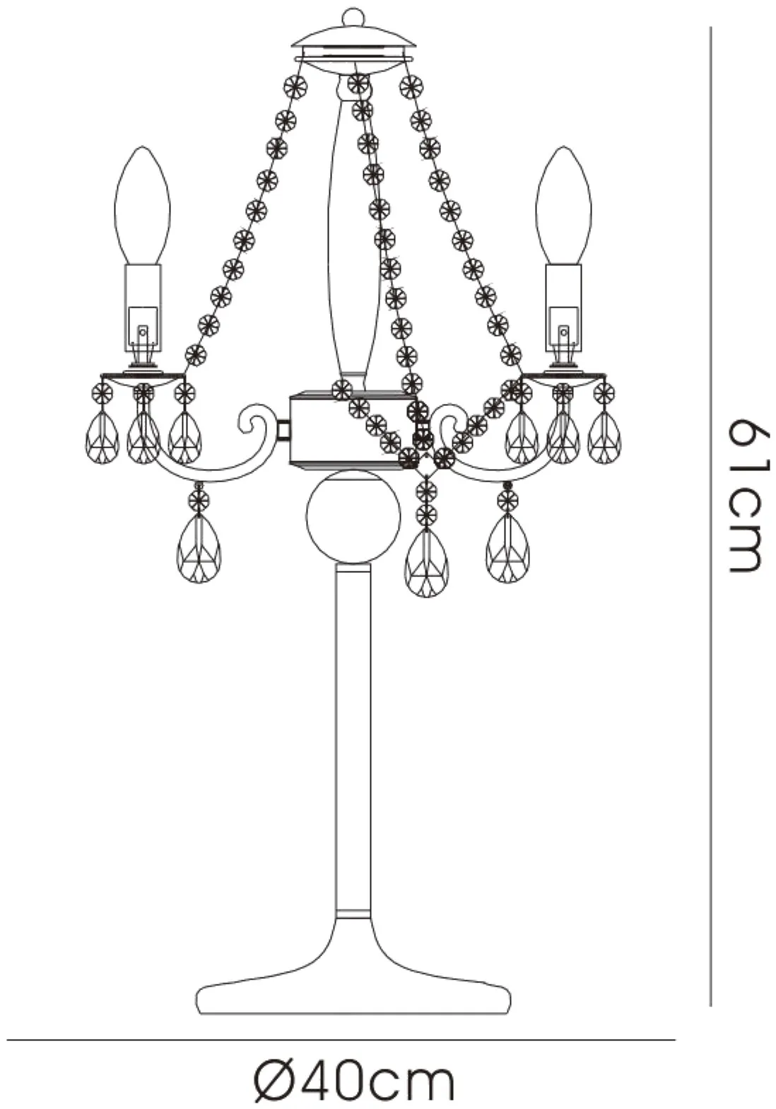 Olivia Crystal 61cm 3 Light Table Lamp IL30062/SB  Diyas Olivia Polished Chrome-Soft Bronze